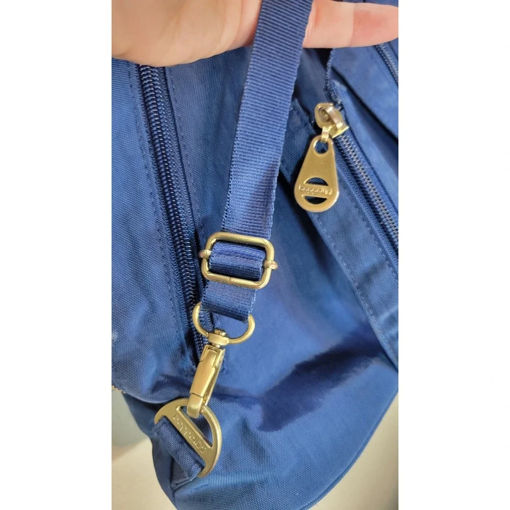 Baggallini women's convertible backpack‎ sling bag blue nylon